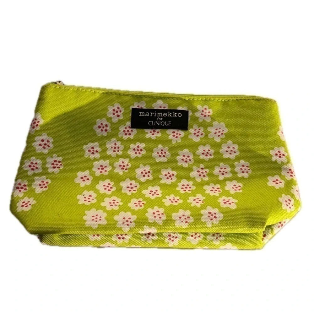 Marimekko for Clinique Bag Makeup Holder Cometic Bag Floral Zipper Pouch Carrier